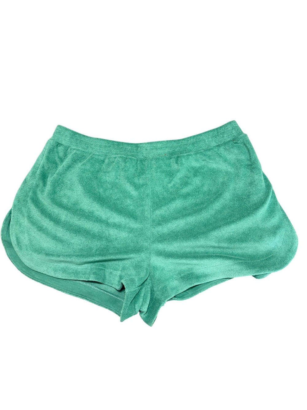 Anthropologie Terry Lounge Shorts Womens M Green Elastic Waist Soft